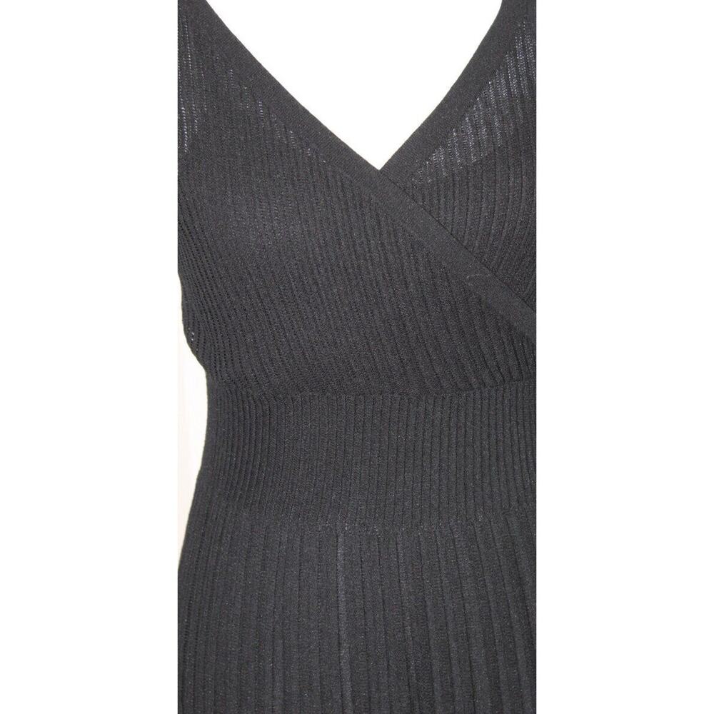 EILEEN FISHER Sz XS Black Refined Viscose Pleat Surplice Dress NWT - Picture 5 of 8